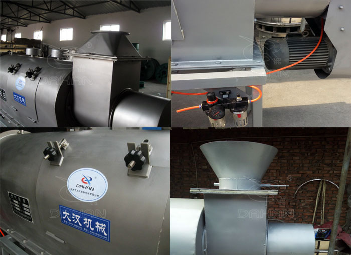 氣旋篩：電機(jī)，進(jìn)料口，氣壓裝置等特寫圖片