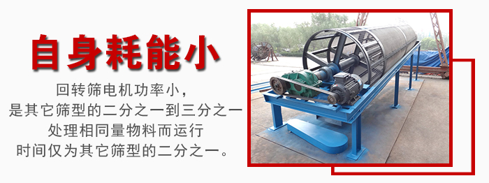 滾筒篩耗能小，使用壽命長(zhǎng)，維修方便