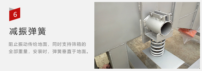 減振彈簧為減少篩箱與支撐裝置之間的摩擦而產(chǎn)生。