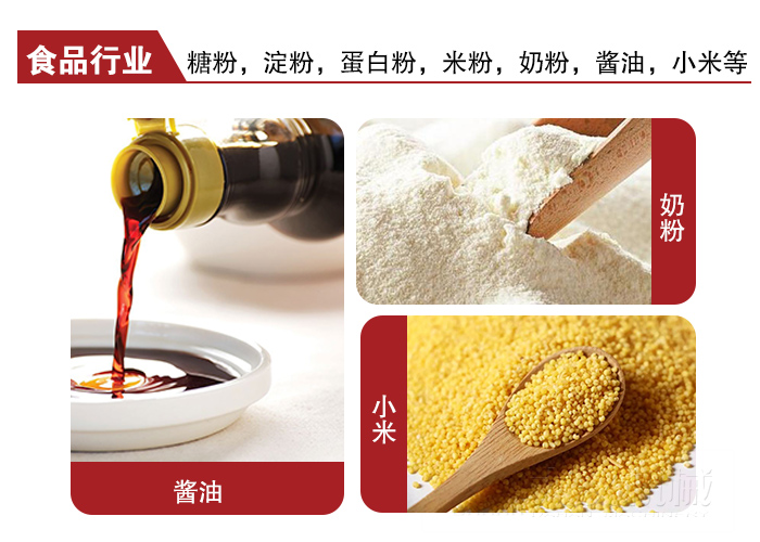 全不銹鋼食品振動篩可用于糖粉，小米，淀粉，蛋白粉，米粉，奶粉，醬油等物料